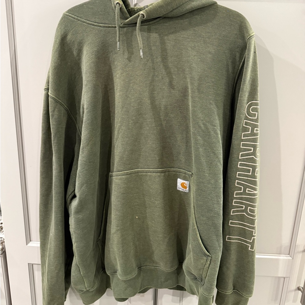 Carhartt  Hooded Sweatshirt - Olive Green men’s size L - Picture 6 of 8